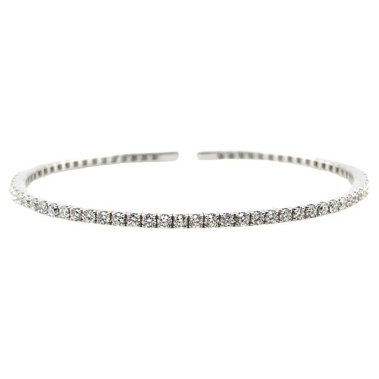 Tennisarmband aus Diamanten und 18 Karat Weißgold, insgesamt 2,94 Karat im Angebot 1