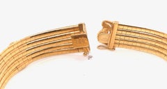 Diamond and 18k Yellow Gold 5 Row UnoAErre Floral Design Italian Bracelet