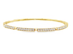 Bracciale con diamanti e oro giallo 18 carati, peso totale 0,90 carati