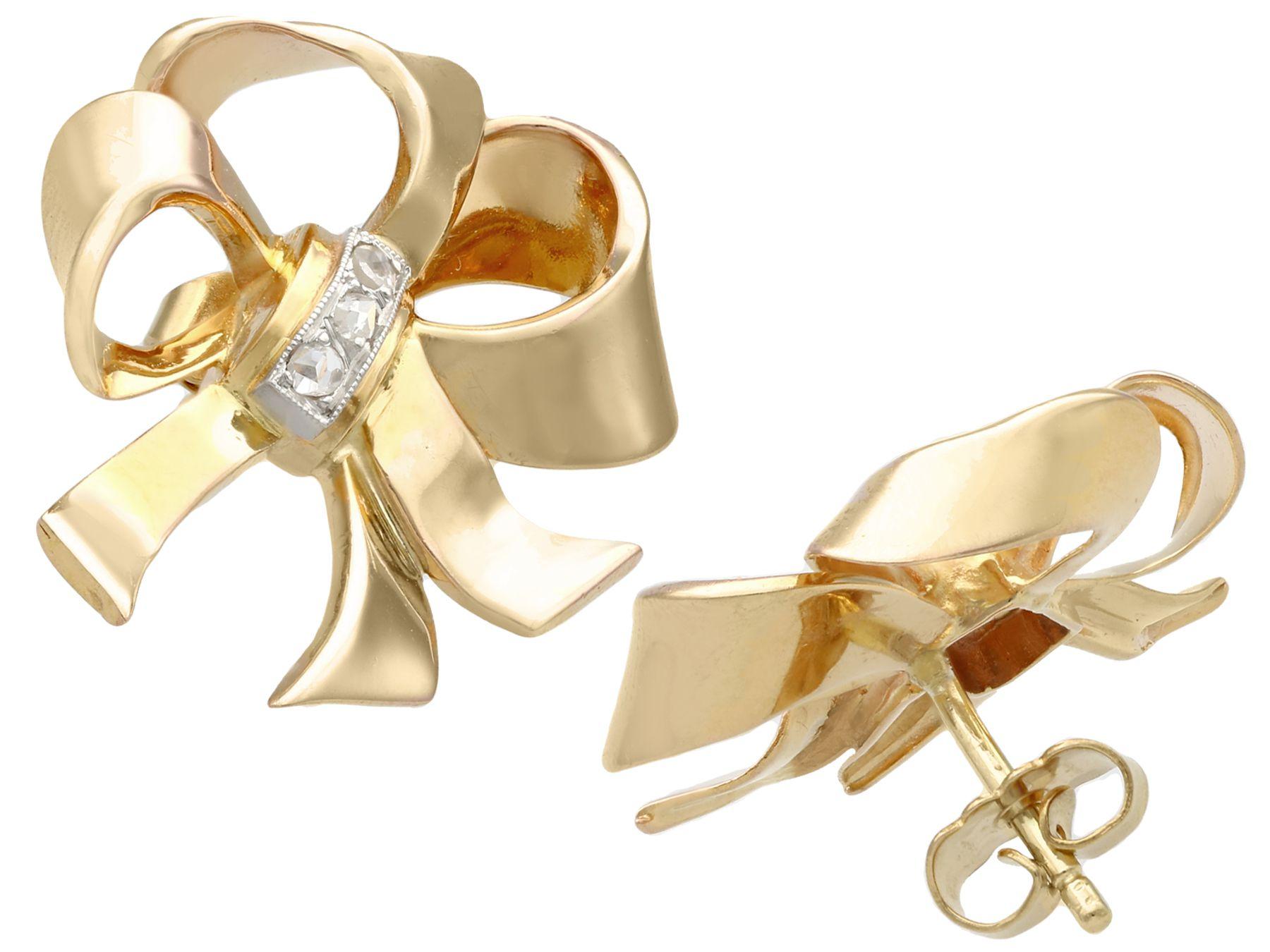 women's gold bow earrings