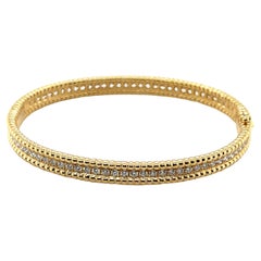 Pulsera brazalete con bisagra de diamantes y oro amarillo de 18k, 1,95 quilates en total