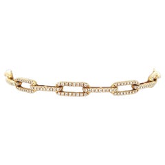 Bracciale A Link con diamanti e oro giallo 18k, 0,92 carati totali, 7 pollici