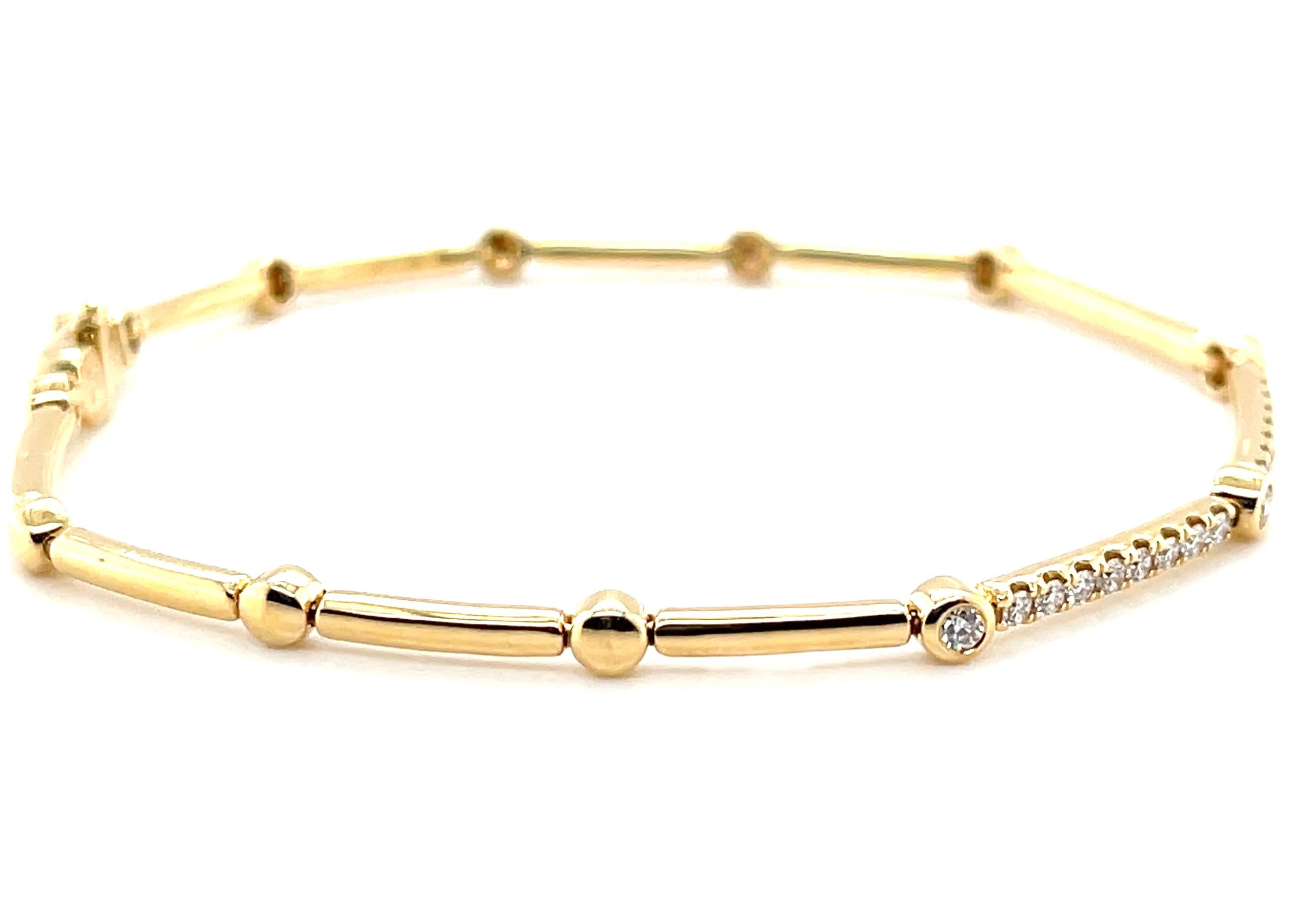 Women's Diamond and 18k Yellow Gold Link Bracelet, .54 Carats Total Weight For Sale