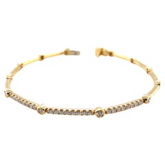 Diamond and 18k Yellow Gold Link Bracelet, .54 Carats Total Weight