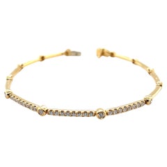 Bracciale A Link con diamanti e oro giallo 18 carati, peso totale 0,54 carati