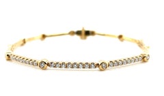 Diamond and 18k Yellow Gold Link Bracelet, .55 Carats Total