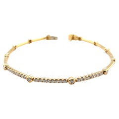 Diamond and 18k Yellow Gold Link Bracelet, .55 Carats Total