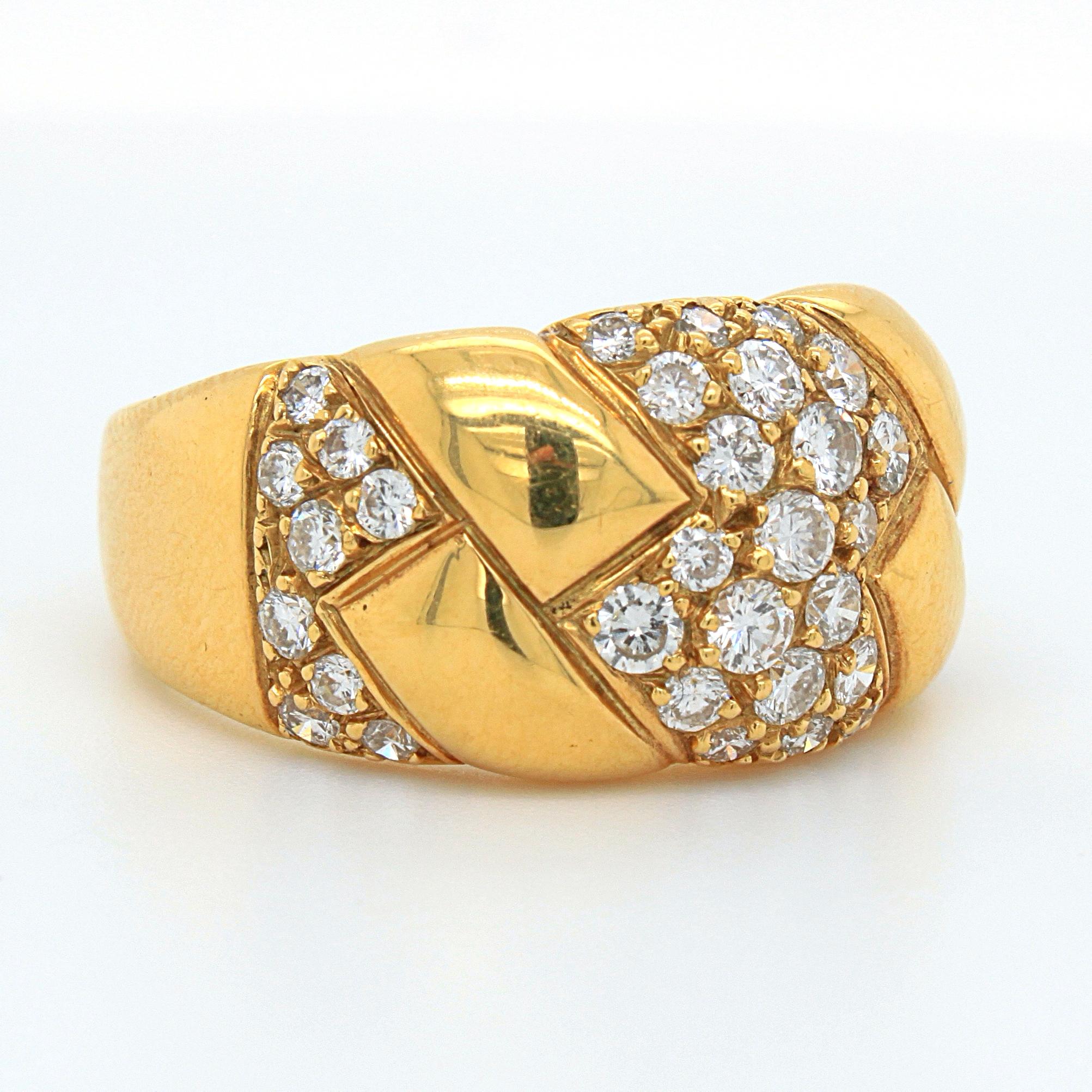 Diamond and 18k Yellow Gold Ring, France, 20th Century 5