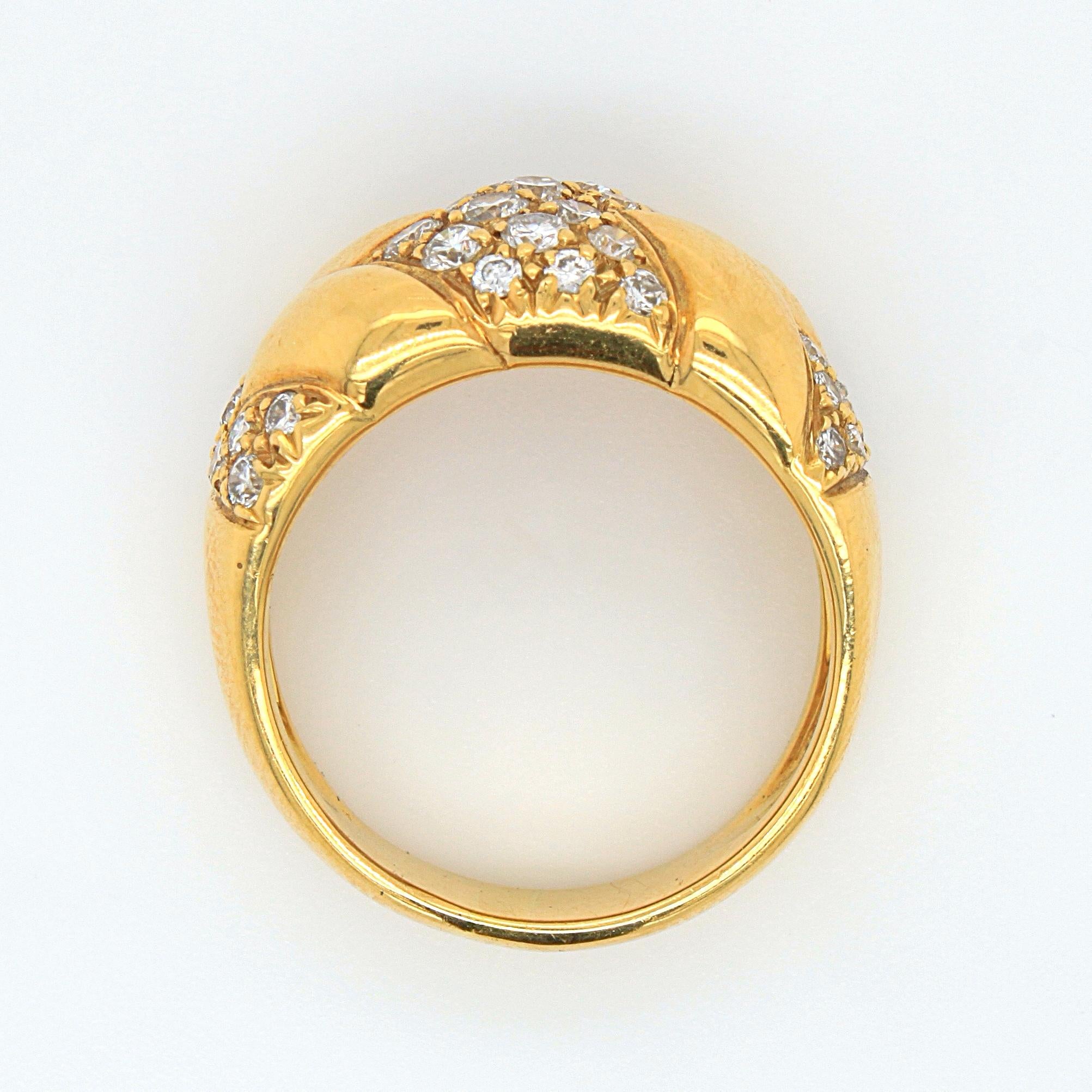 Diamond and 18k Yellow Gold Ring, France, 20th Century 6