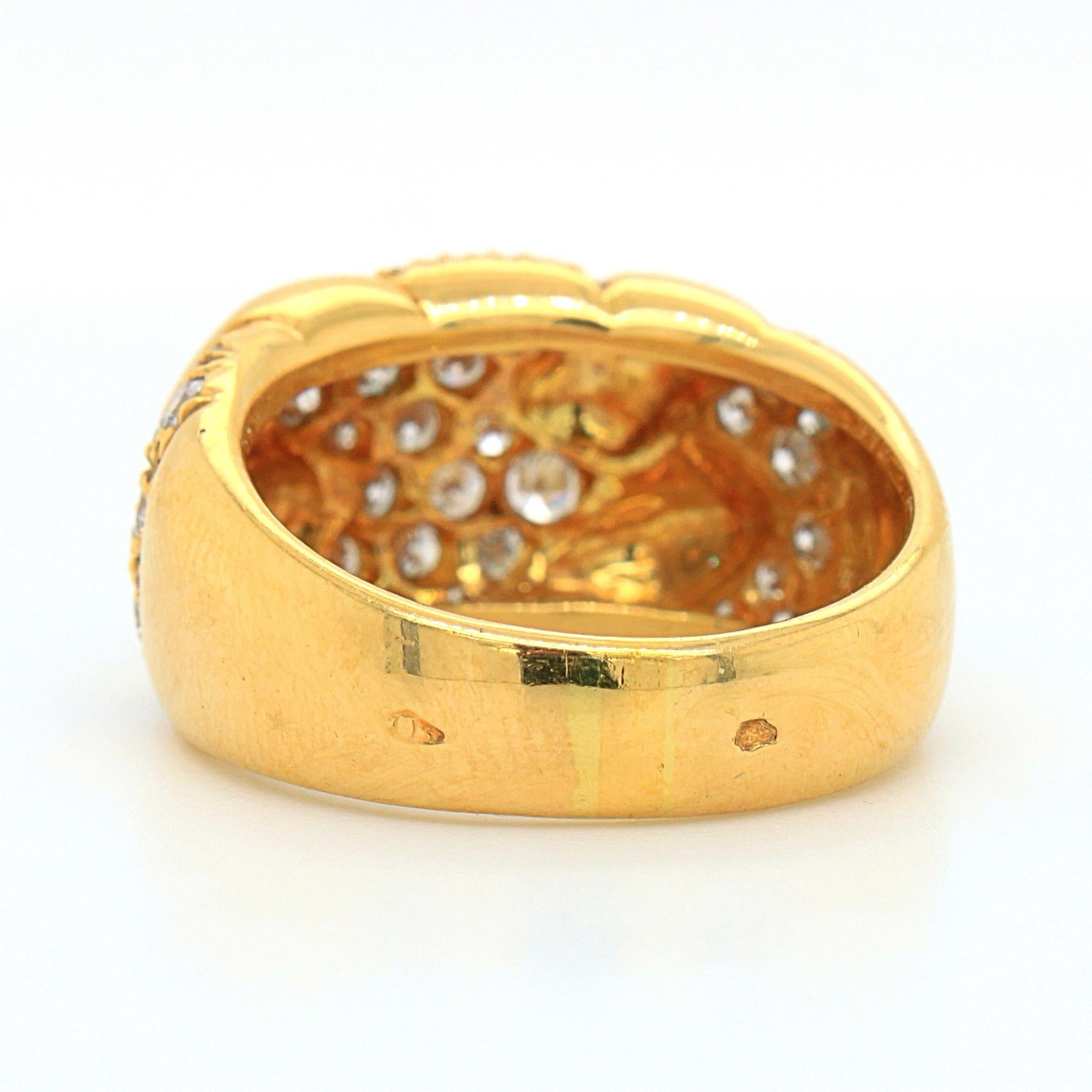 Diamond and 18k Yellow Gold Ring, France, 20th Century 1