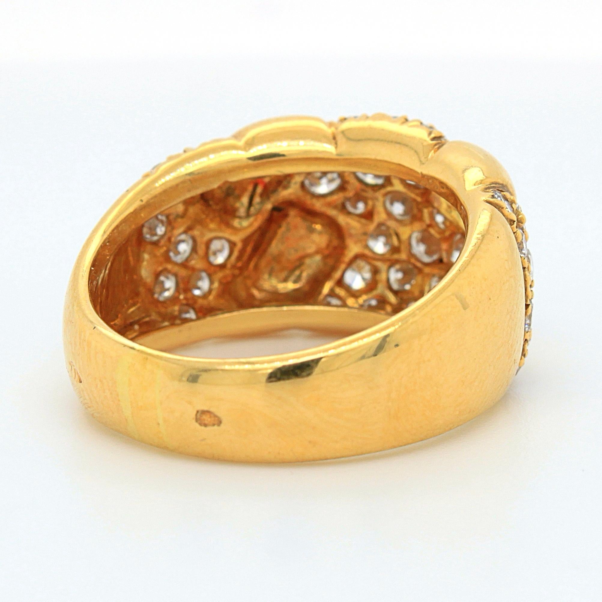 Diamond and 18k Yellow Gold Ring, France, 20th Century 2
