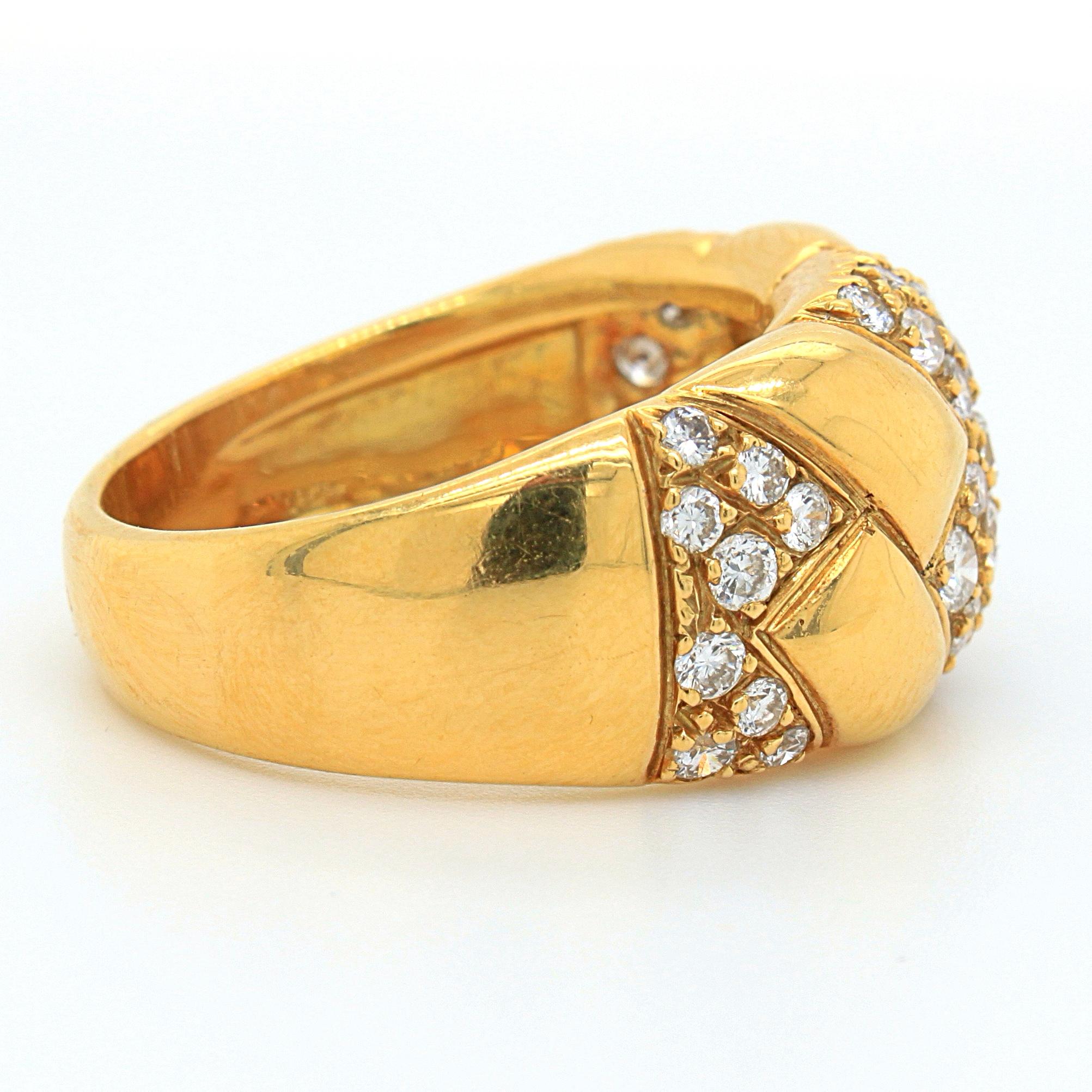 Diamond and 18k Yellow Gold Ring, France, 20th Century 3