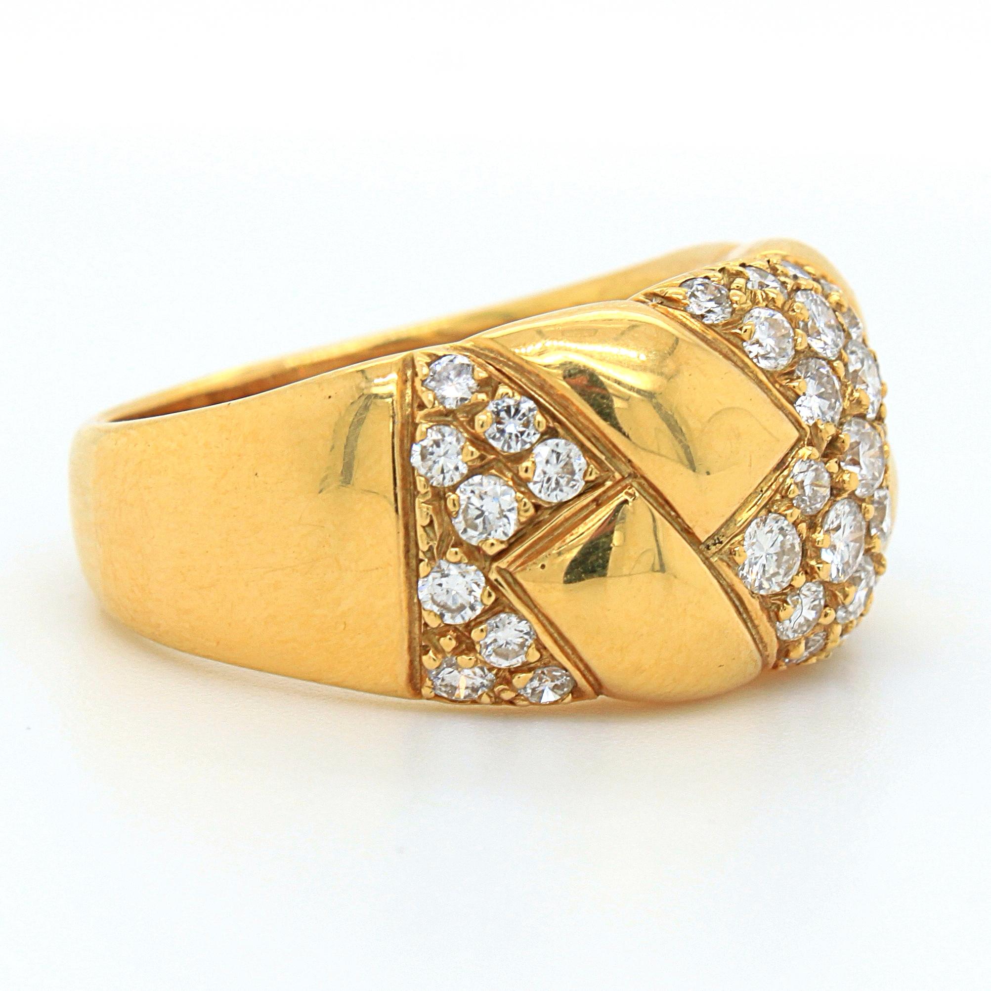 Diamond and 18k Yellow Gold Ring, France, 20th Century 4