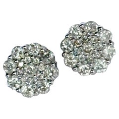 Pendientes Racimo de Diamantes y Oro de 9 Quilates