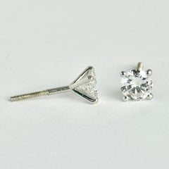 Diamond and 9 Carat White Gold Stud Earrings