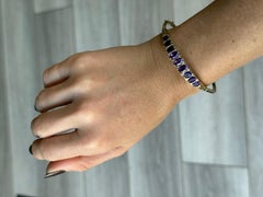 Diamond and Amethyst 9 Carat Gold Bangle