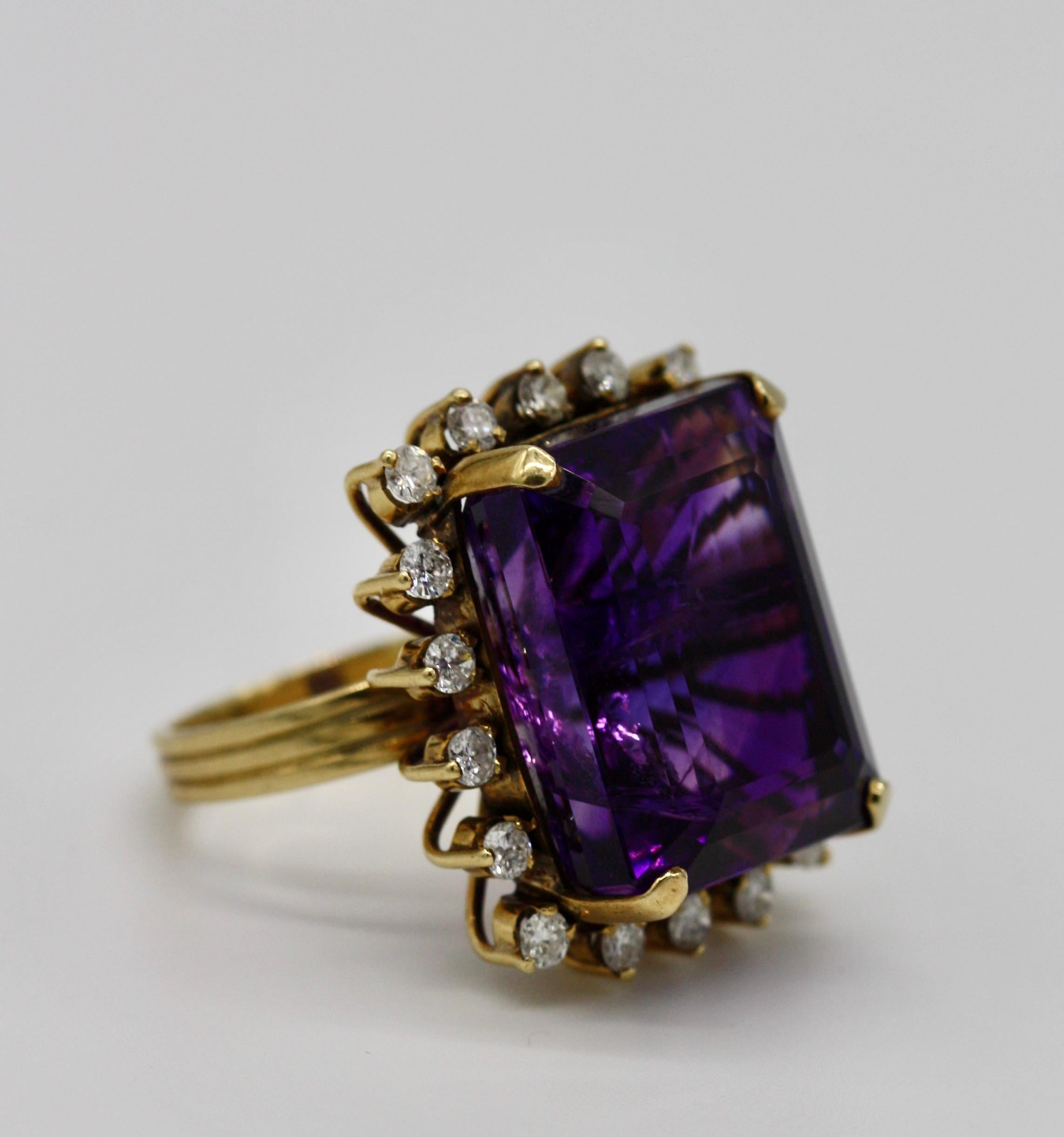 Diamond and Amethyst Ring For Sale 1
