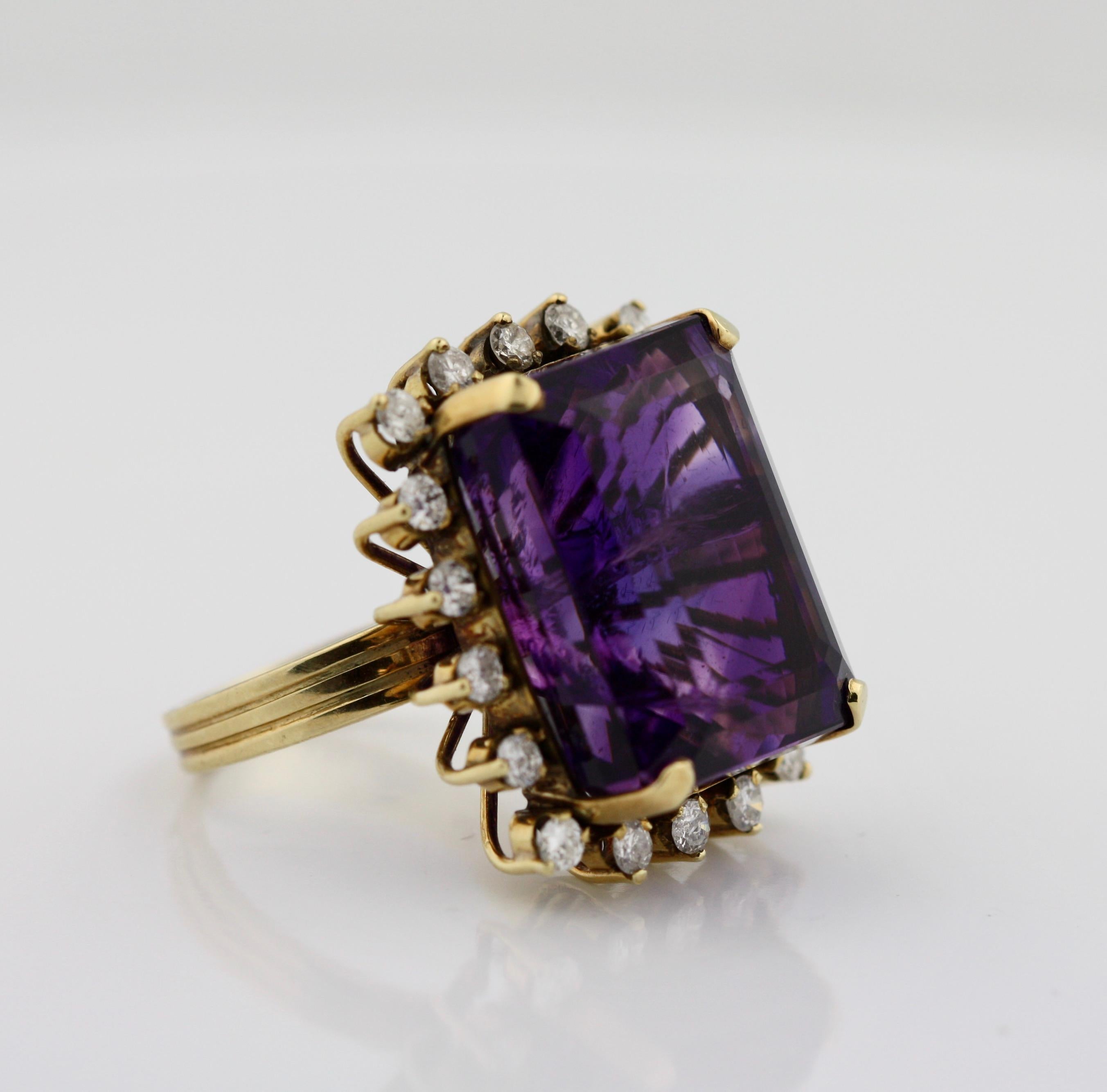 Diamond and Amethyst Ring For Sale 2