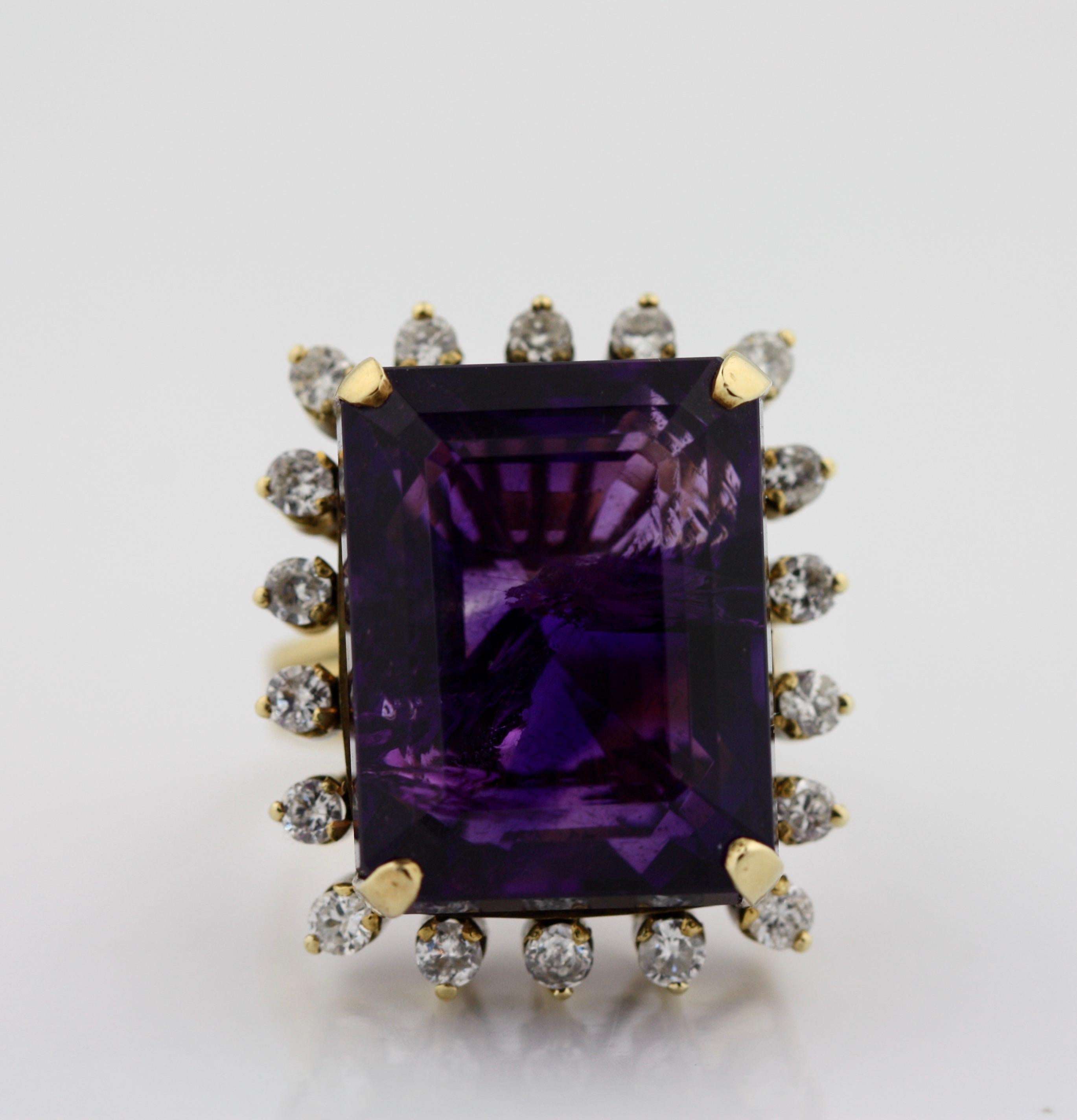 Diamond and Amethyst Ring For Sale 4