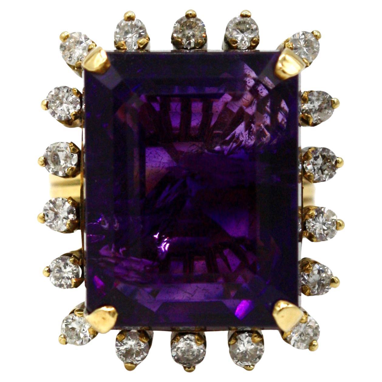 Diamond and Amethyst Ring For Sale