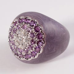 Diamond and Amethyst Ring from Bonato & Massoni of Milan