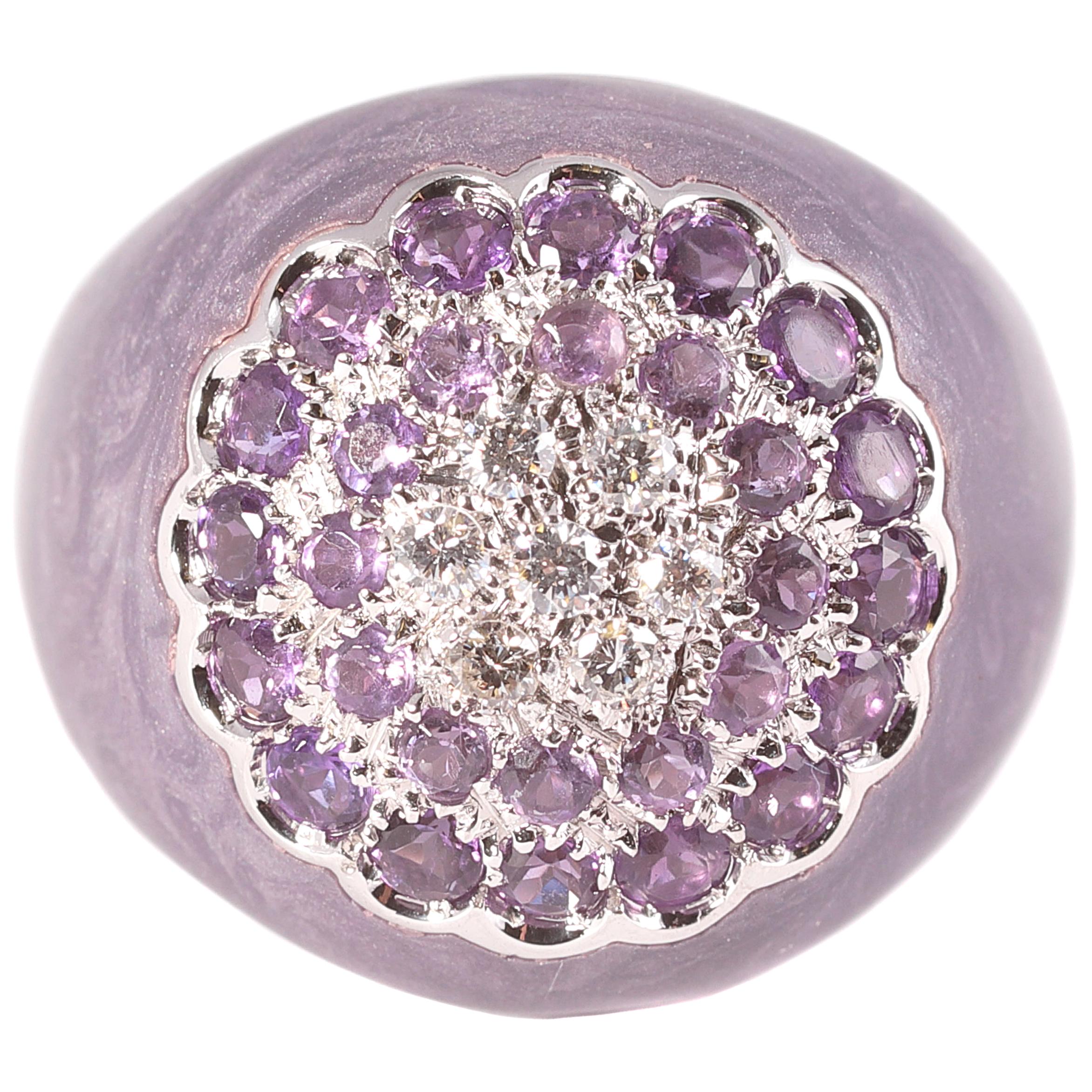 Diamond and Amethyst Ring from Bonato & Massoni of Milan