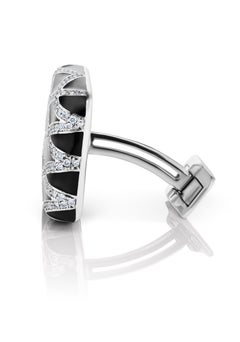 Manschettenknöpfe aus schwarzer Emaille und schwarzer Emaille