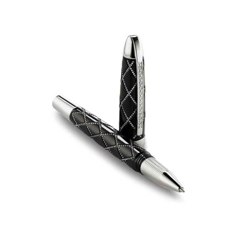 Diamond and Black Lacquer Pen For Sale at 1stDibs diamond pen