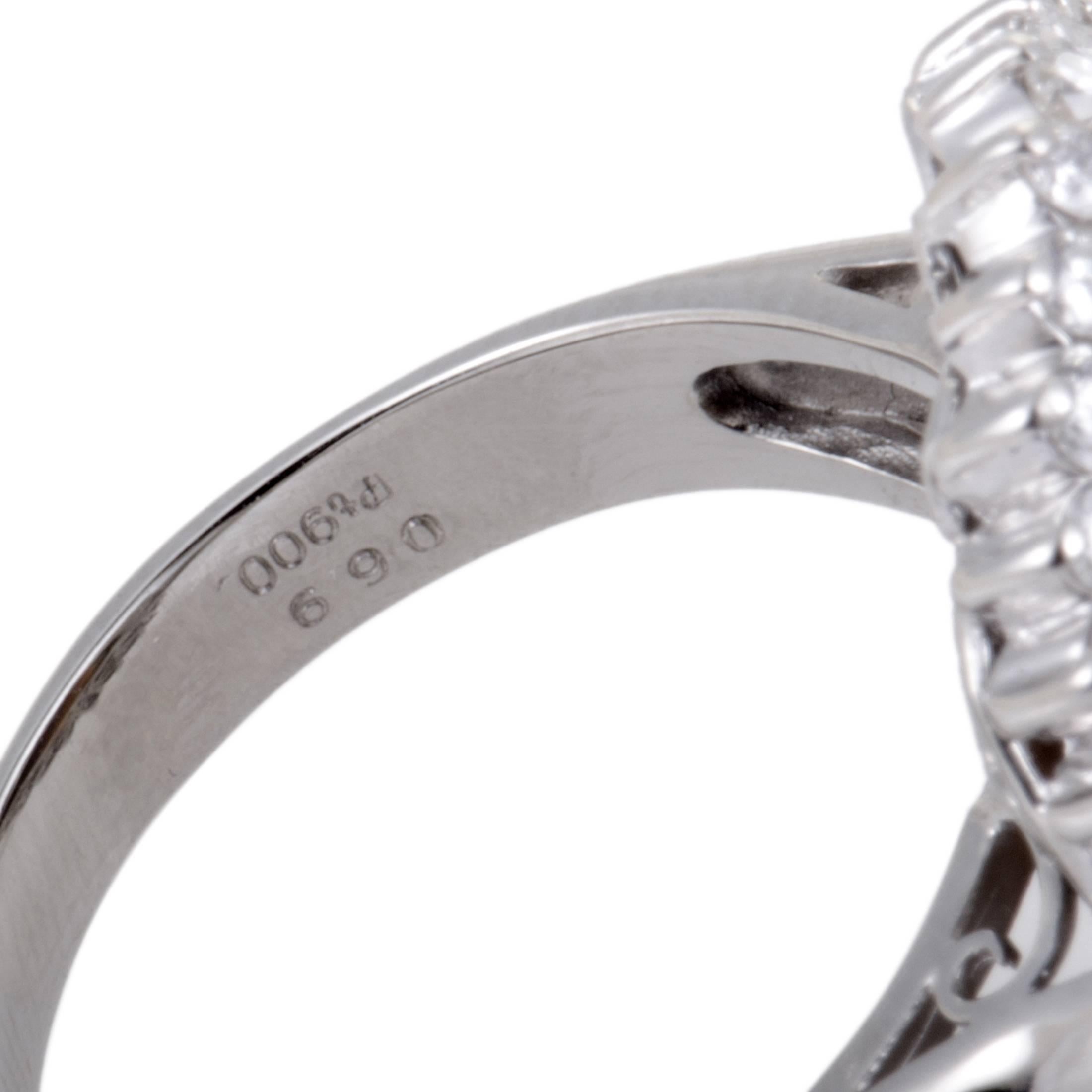 Women's Diamond and Blue Opal Cabochon Platinum Ring