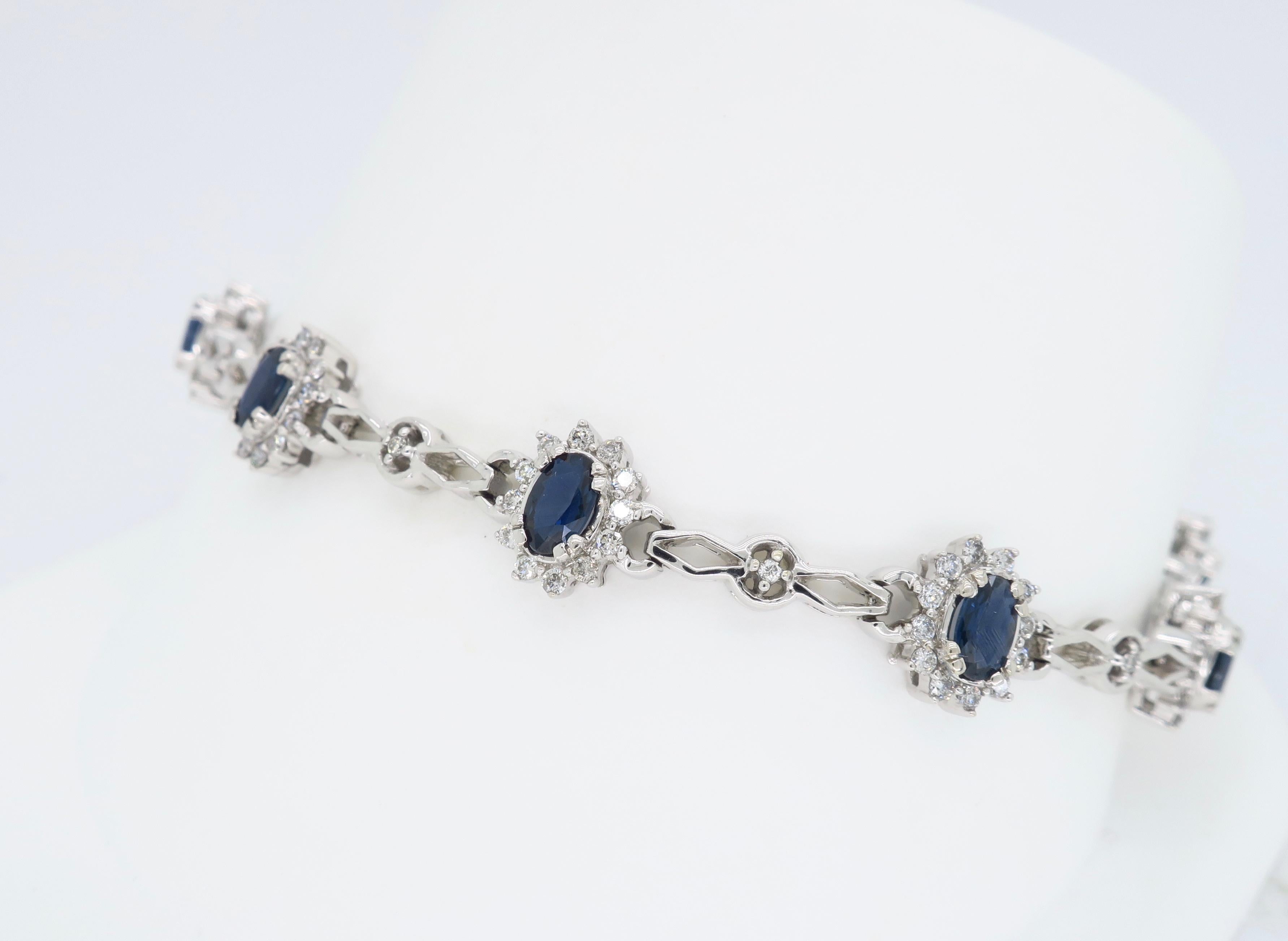 Diamond and Blue Sapphire Bracelet 1