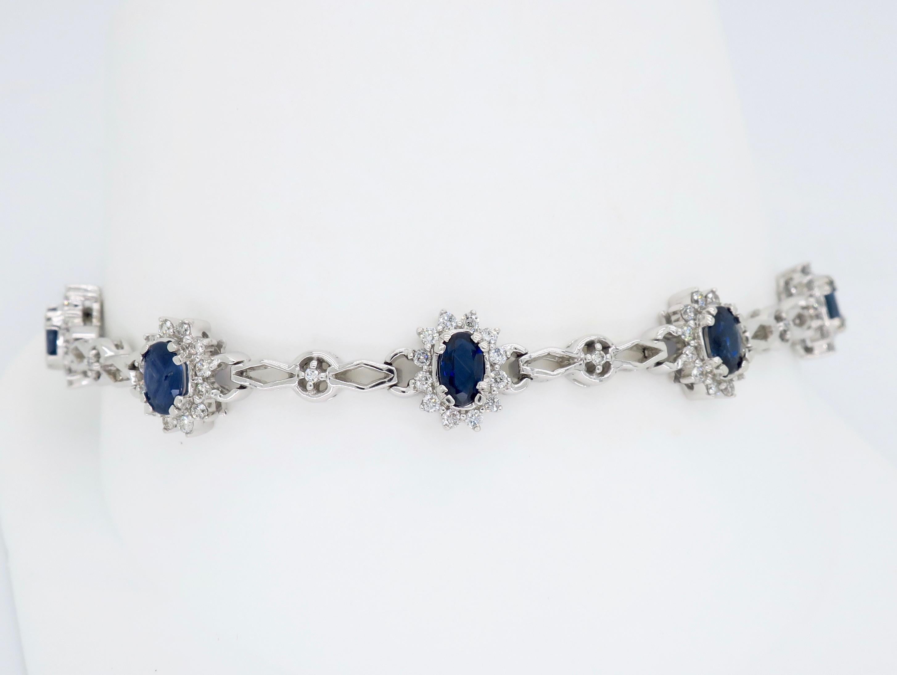 Diamond and Blue Sapphire Bracelet 2