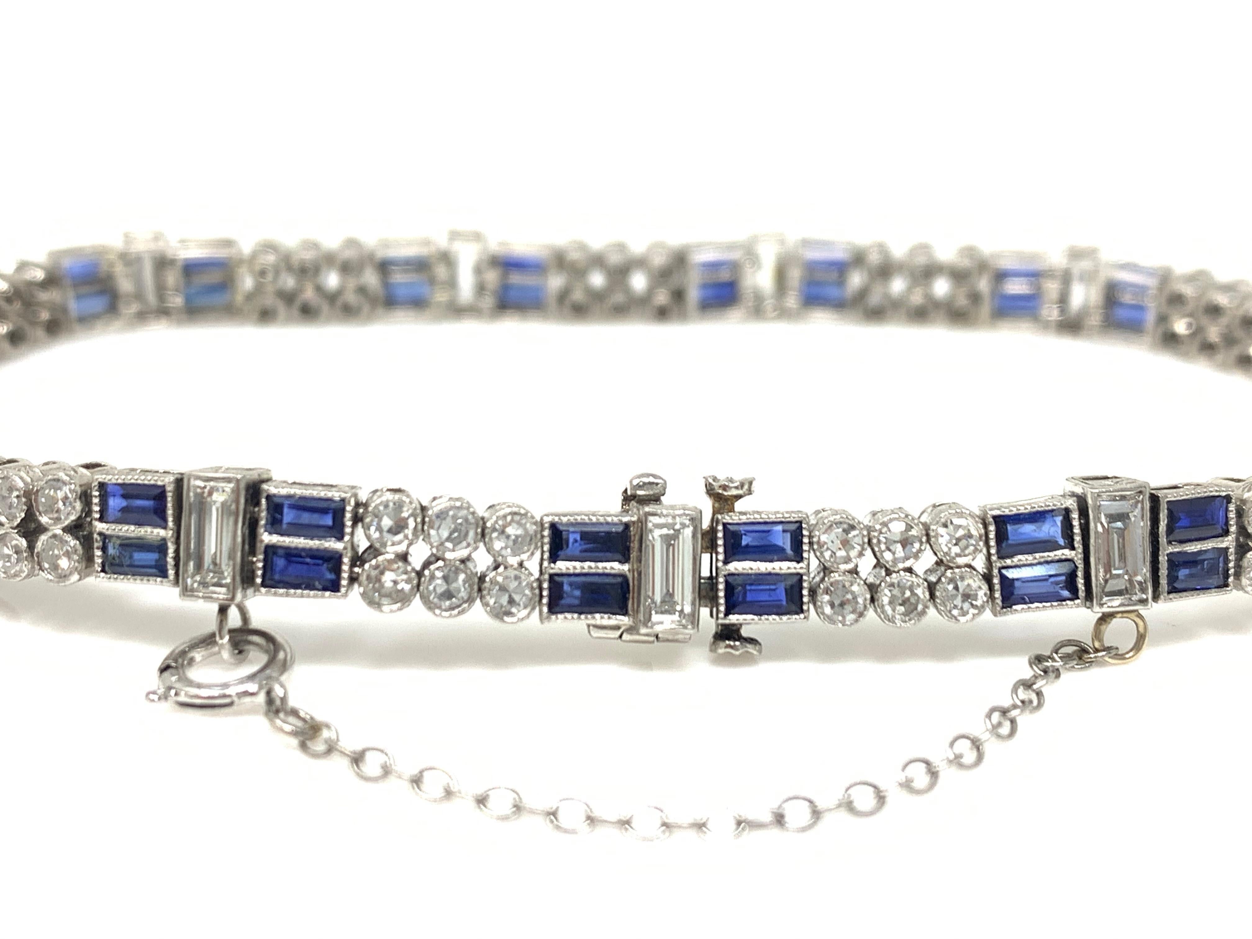 platinum sapphire bracelet