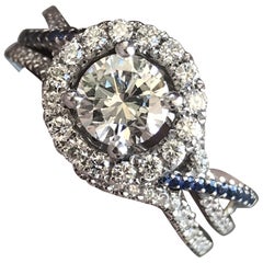 Verlobungsring mit Diamant und blauem Saphir, Ben Dannie