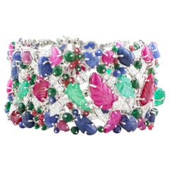 Bracelet en diamant et pierres fines naturelles sculptées