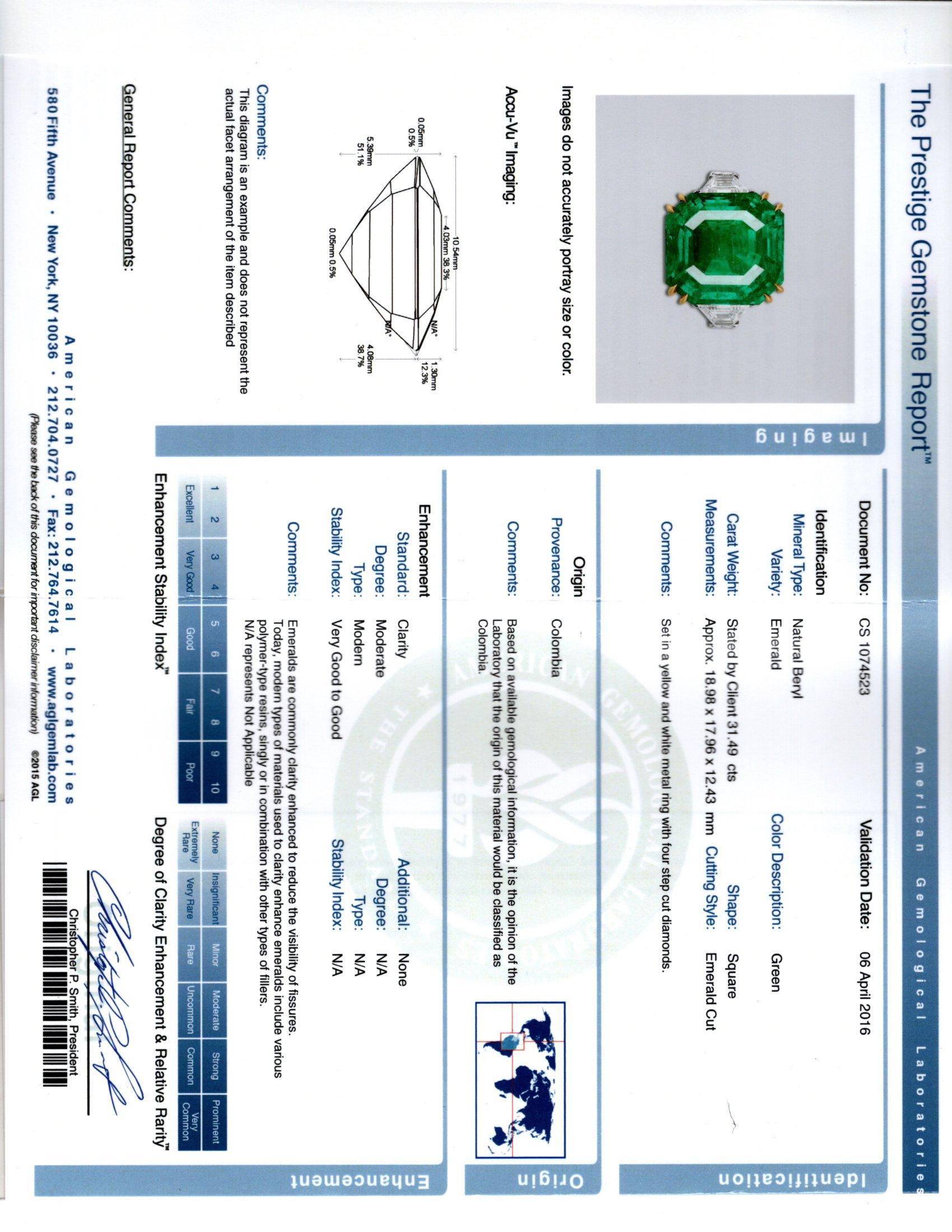 Cocktailring mit Diamant und kolumbianischem Smaragd im Angebot 1