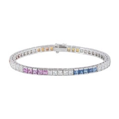 Diamond and Multi-Colour Sapphire Bracelet 6.37 ct diamonds 7.67 ct sapphires