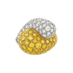 Diamond and Colored Diamond Crossover Bombé Ring