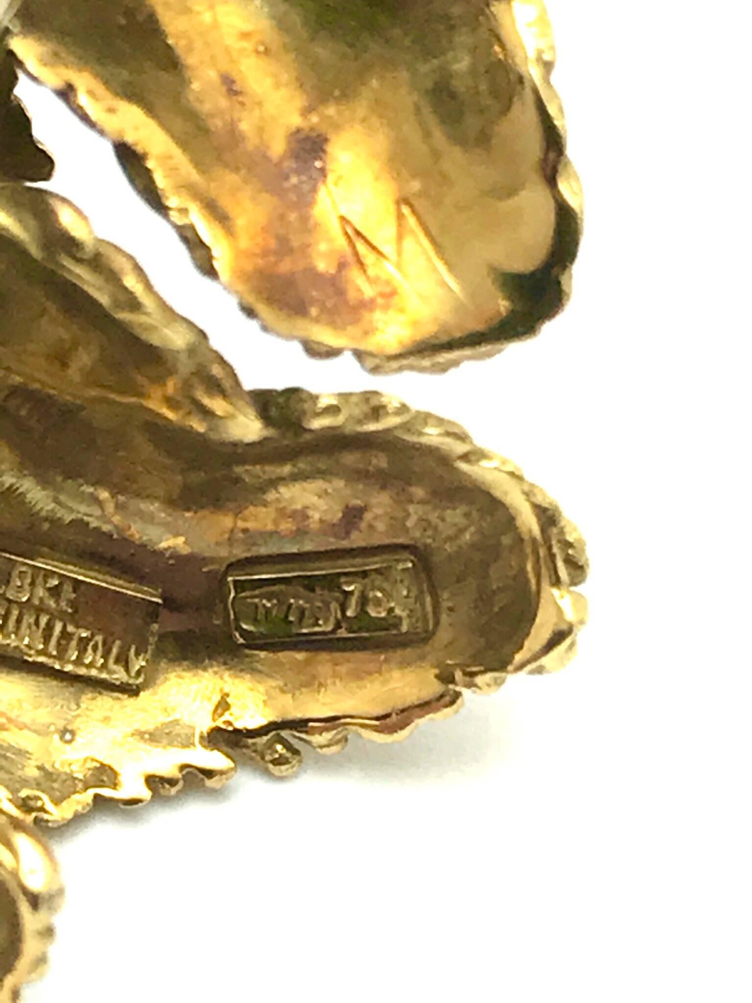 Diamond and Emerald 1960s Frascarolo Happy Dog Diamond Gold Enamel Brooch Pin 3