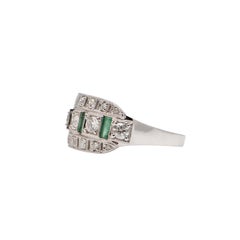 Diamond and Emerald Art Deco Dress Ring