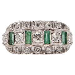 Diamond and Emerald Art Deco Dress Ring