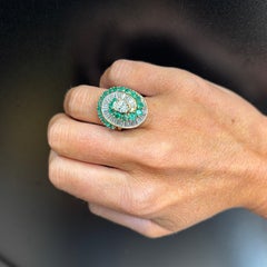 Diamond and Emerald Ballerina Ring