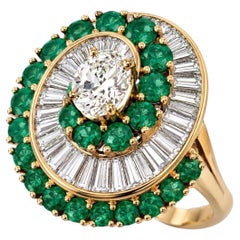 Diamond and Emerald Ballerina Ring