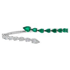 Bracciale bypass con diamanti e smeraldi