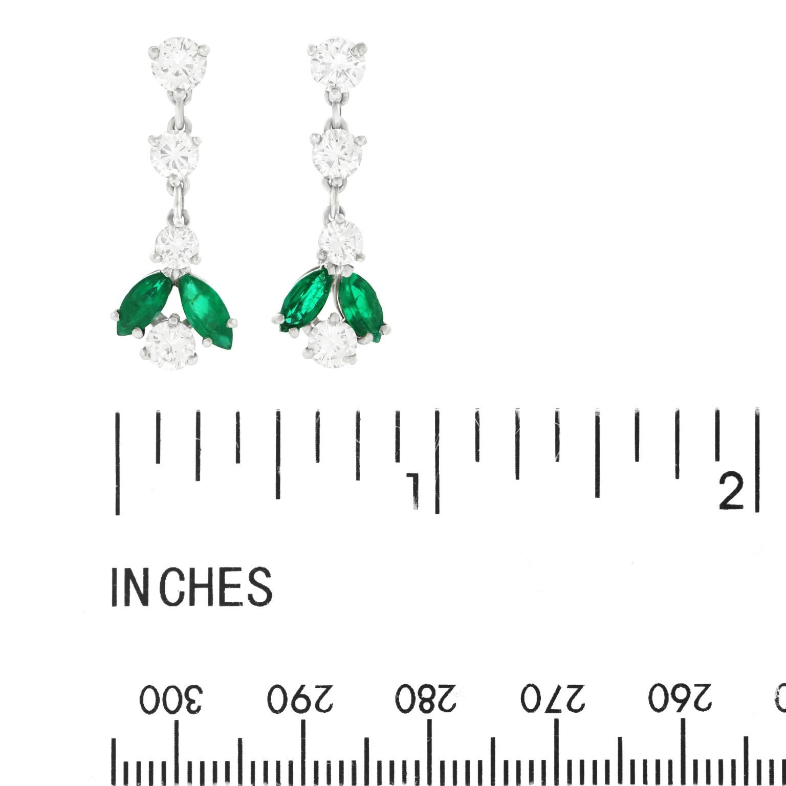 Diamond and Emerald Chandelier Earrings 1