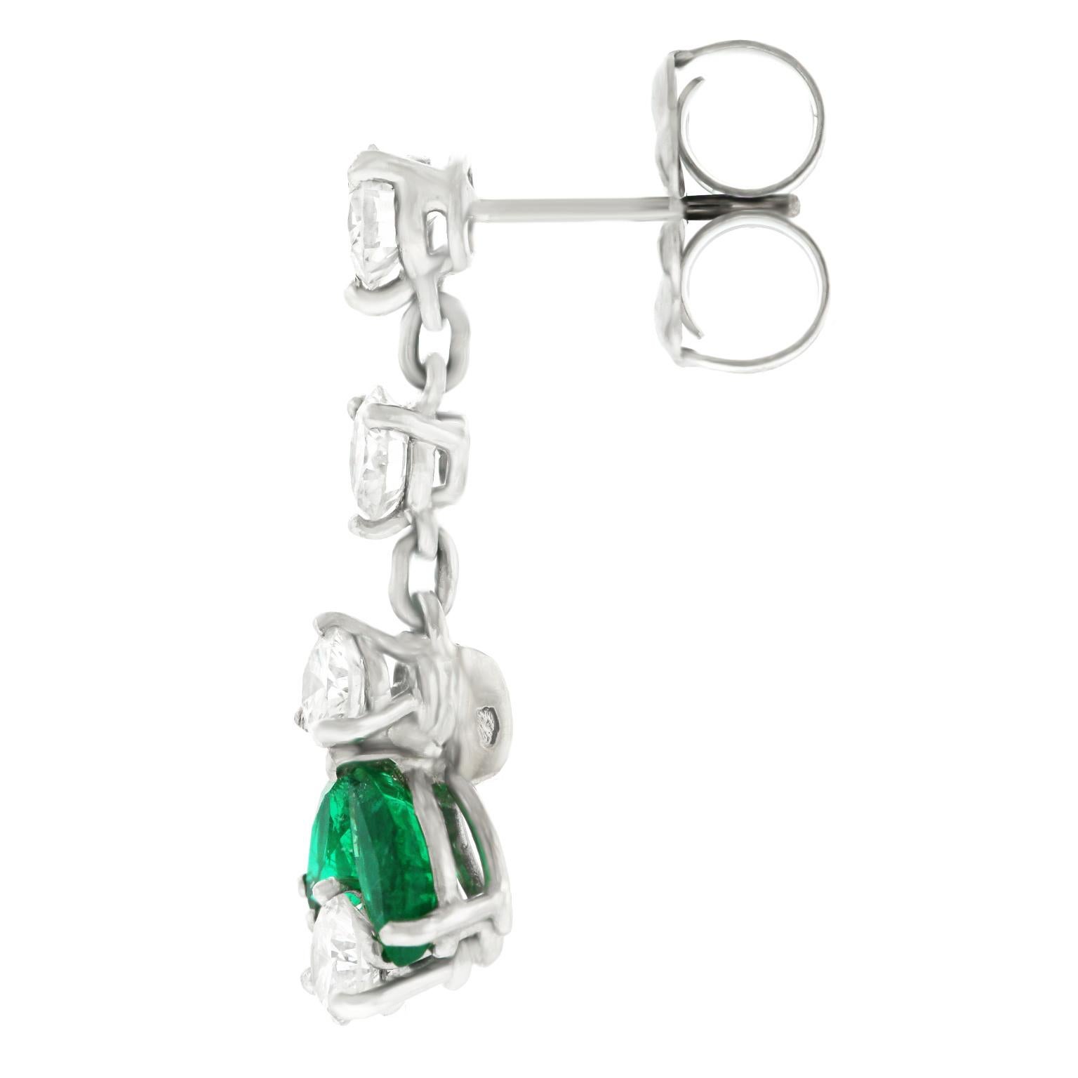 Diamond and Emerald Chandelier Earrings 2
