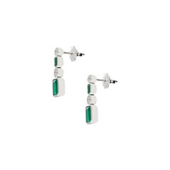 Diamond and Emerald Earrings in White Gold, 2.66 Carat
