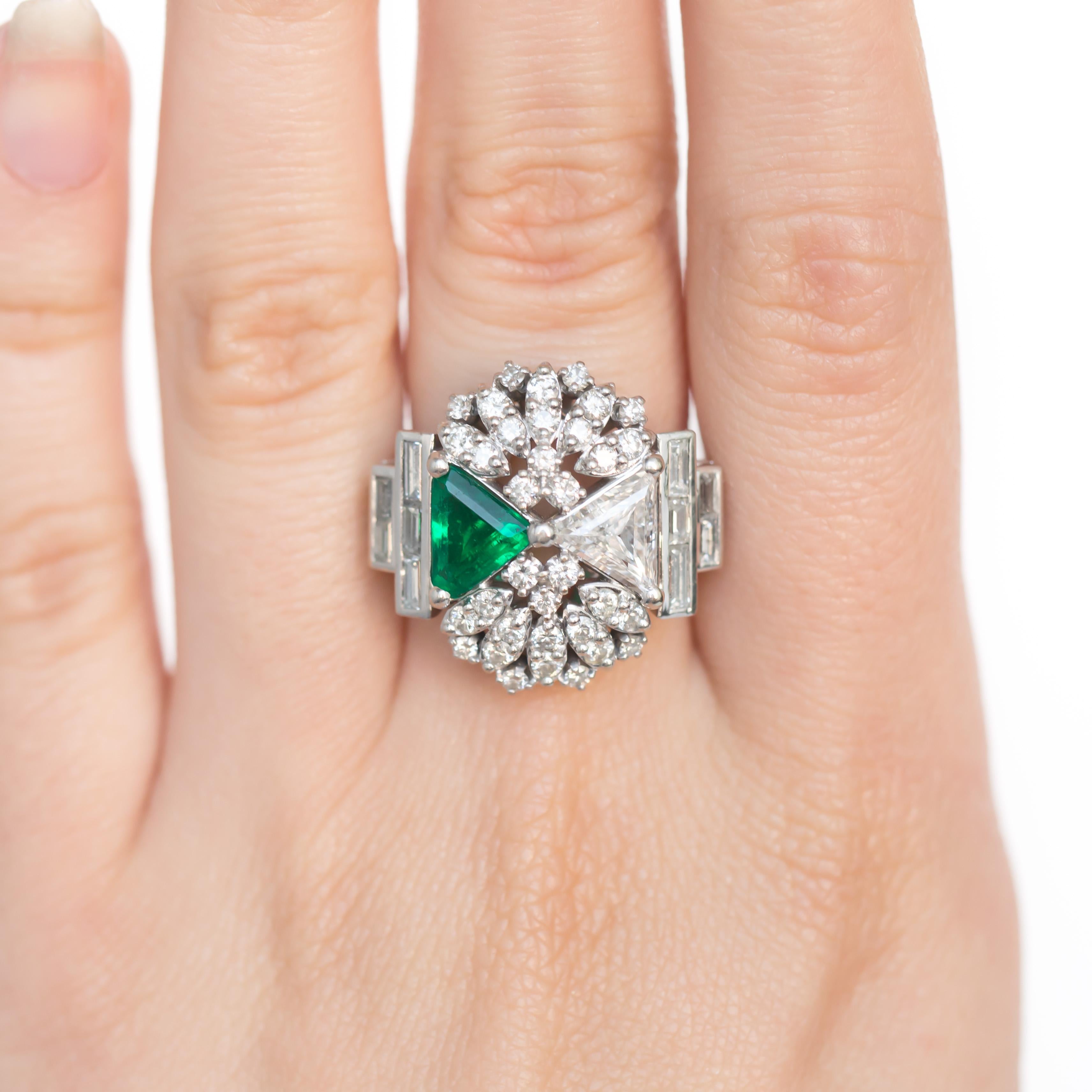 Diamond and Emerald Engagement Ring 1
