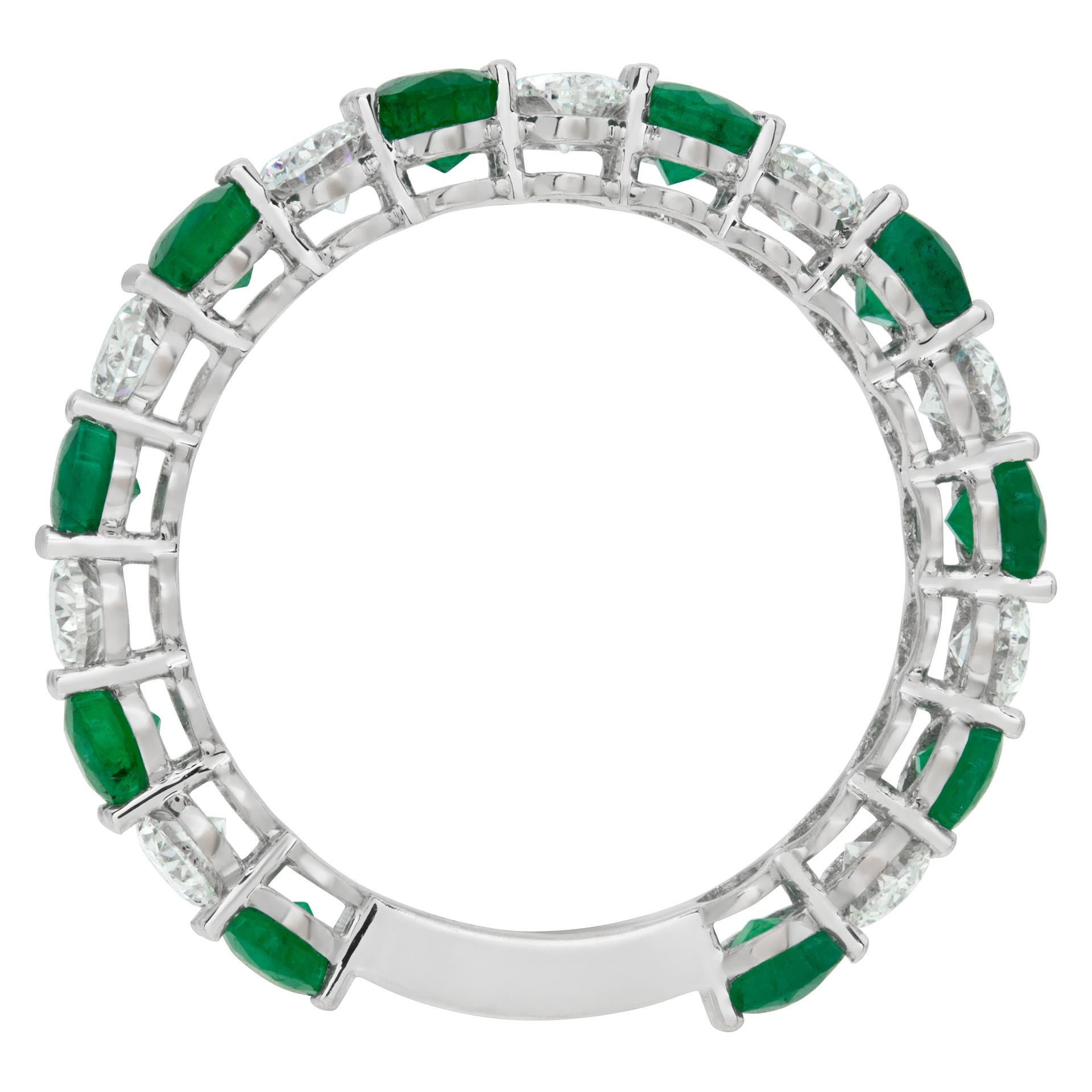 Women's Diamond and emerald eternity band