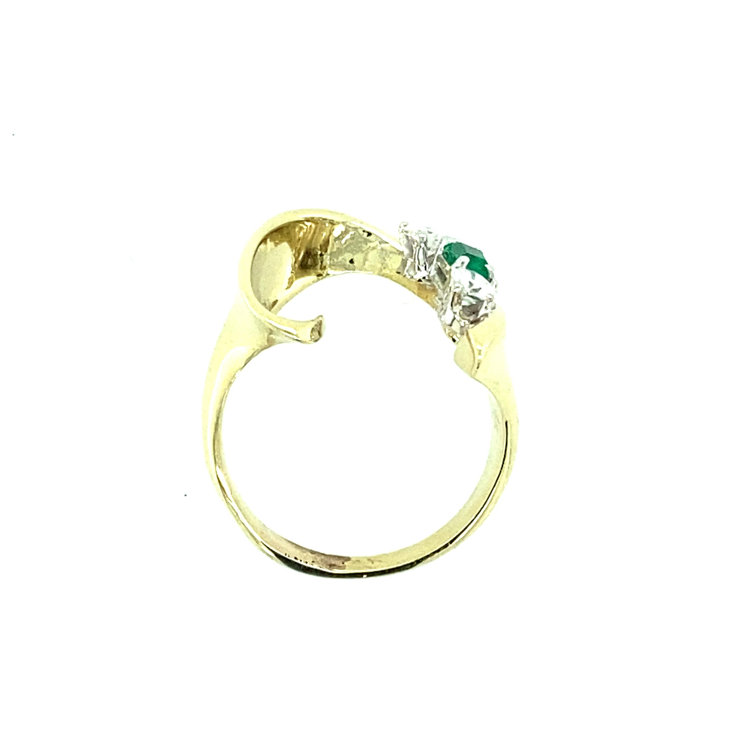 Diamant- und Smaragd-Modering Damen