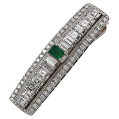 Diamond and Emerald Hair Pin